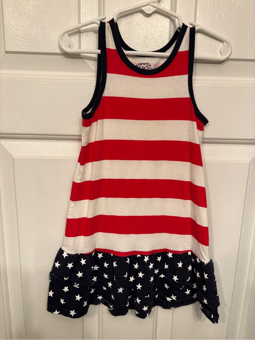 Carter's Pink & Navy Girls Tank Dress with Star Trim